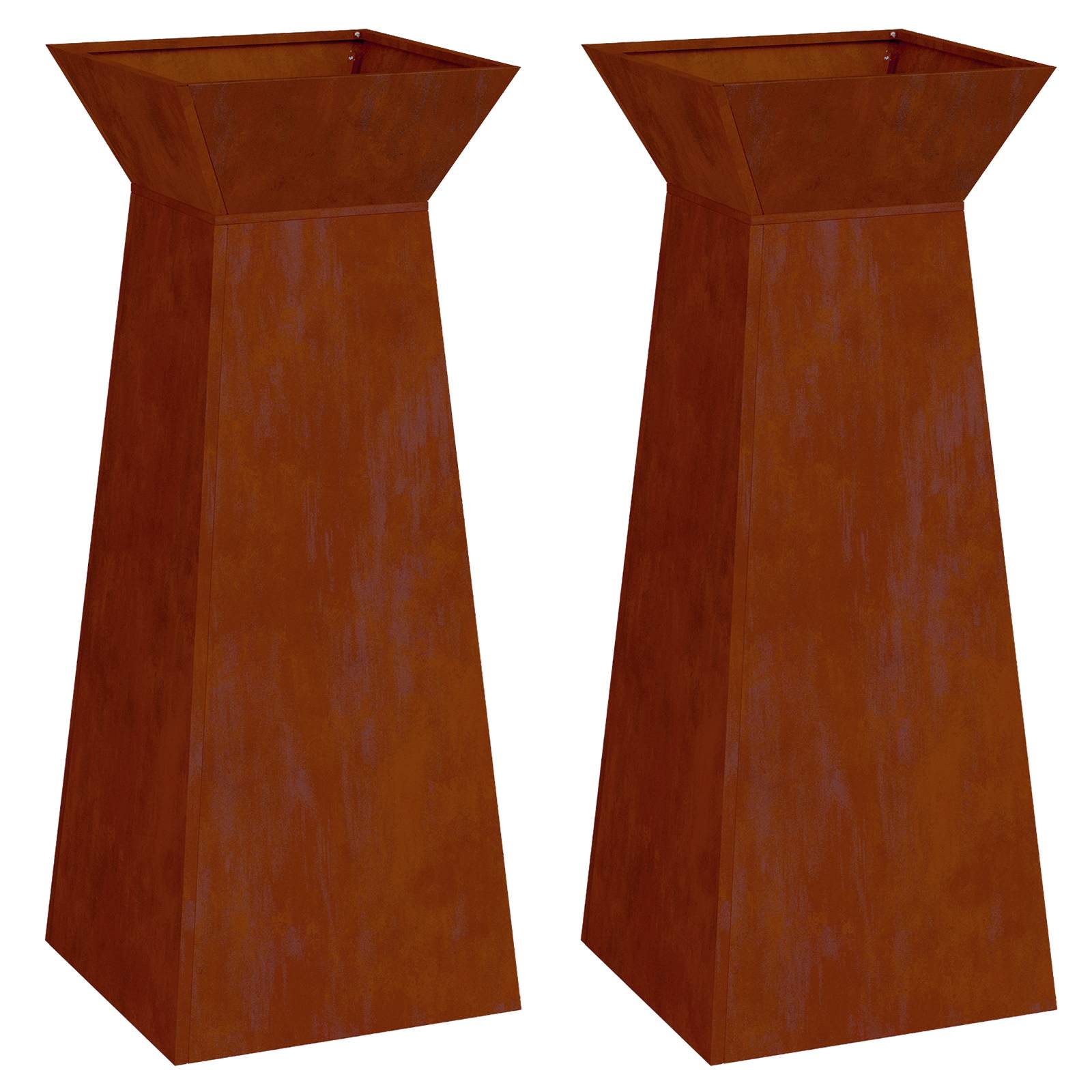 Γλάστρα Πυλώνας 2 pcs Ασημί 40 x 40 x 100 cm - Pakobazaar