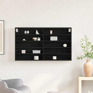 Βιτρίνα Επιτοίχιο Μαύρη Οξυά 100 x 15 x 58 cm