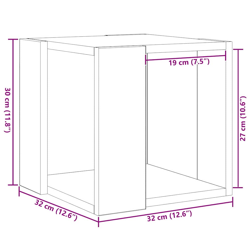 Τραπεζάκι σαλονιού Μαύρη Οξυά 32 x 32 x 30 cm
