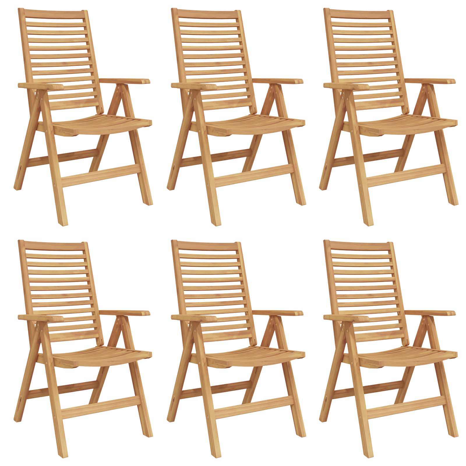 Καρέκλα 6 pcs Καφέ 64.5 x 52 x 108 εκ. Στερεό Ξύλο Τίκ