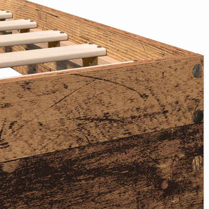 Κρεβάτι με Κεφαλάρι Παλαιωμένο ξύλο 193 x 125 x 70 εκ