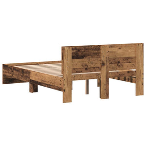 Κρεβάτι με Κεφαλάρι Παλαιωμένο ξύλο 193 x 125 x 70 εκ