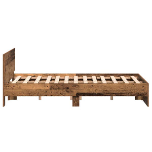 Κρεβάτι με Κεφαλάρι Παλαιωμένο ξύλο 193 x 125 x 70 εκ