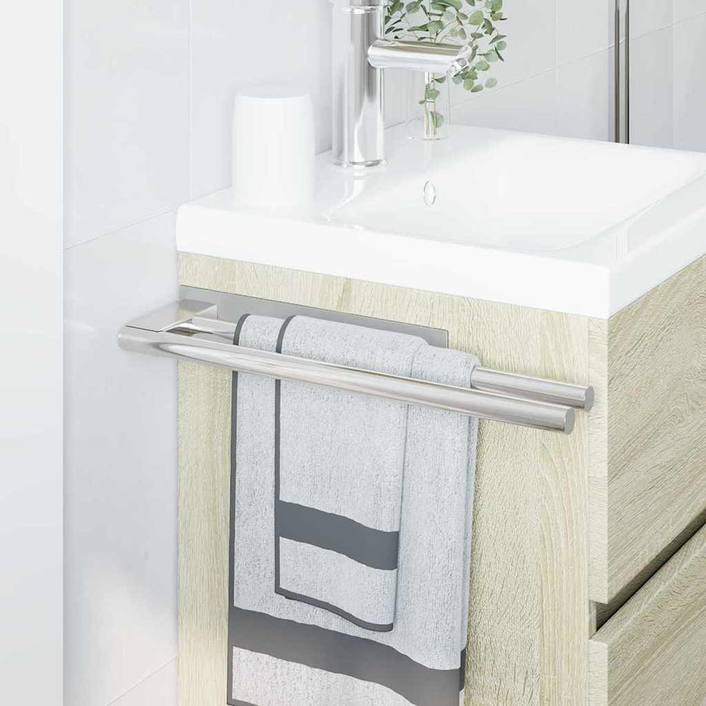 Ράφι Πετσέτας Ασημί 40 x 9 x 4 εκ Ανοξείδωτο ατσάλι