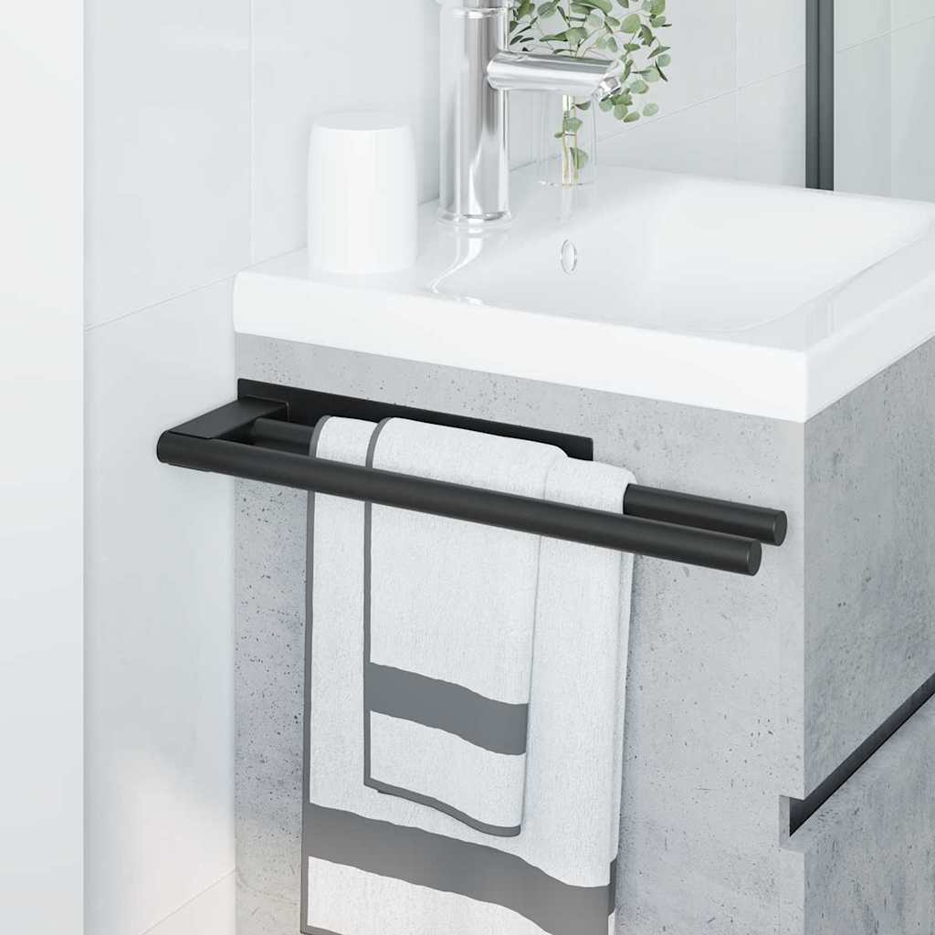 Ράφι Πετσέτας Μαύρο 40 x 9 x 4 εκ Ανοξείδωτο ατσάλι - Pakobazaar