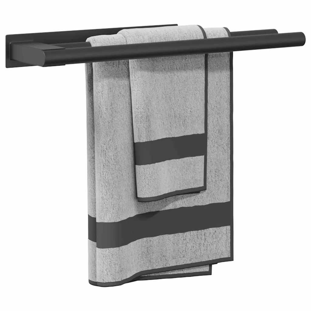 Ράφι Πετσέτας Μαύρο 40 x 9 x 4 εκ Ανοξείδωτο ατσάλι - Pakobazaar