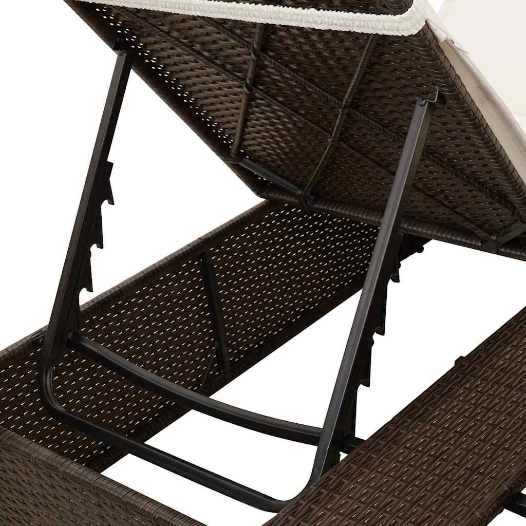Διπλή ξαπλώστρα Θερμό λευκό 205 x 129 x 200 εκ συνθετικό ρατάν