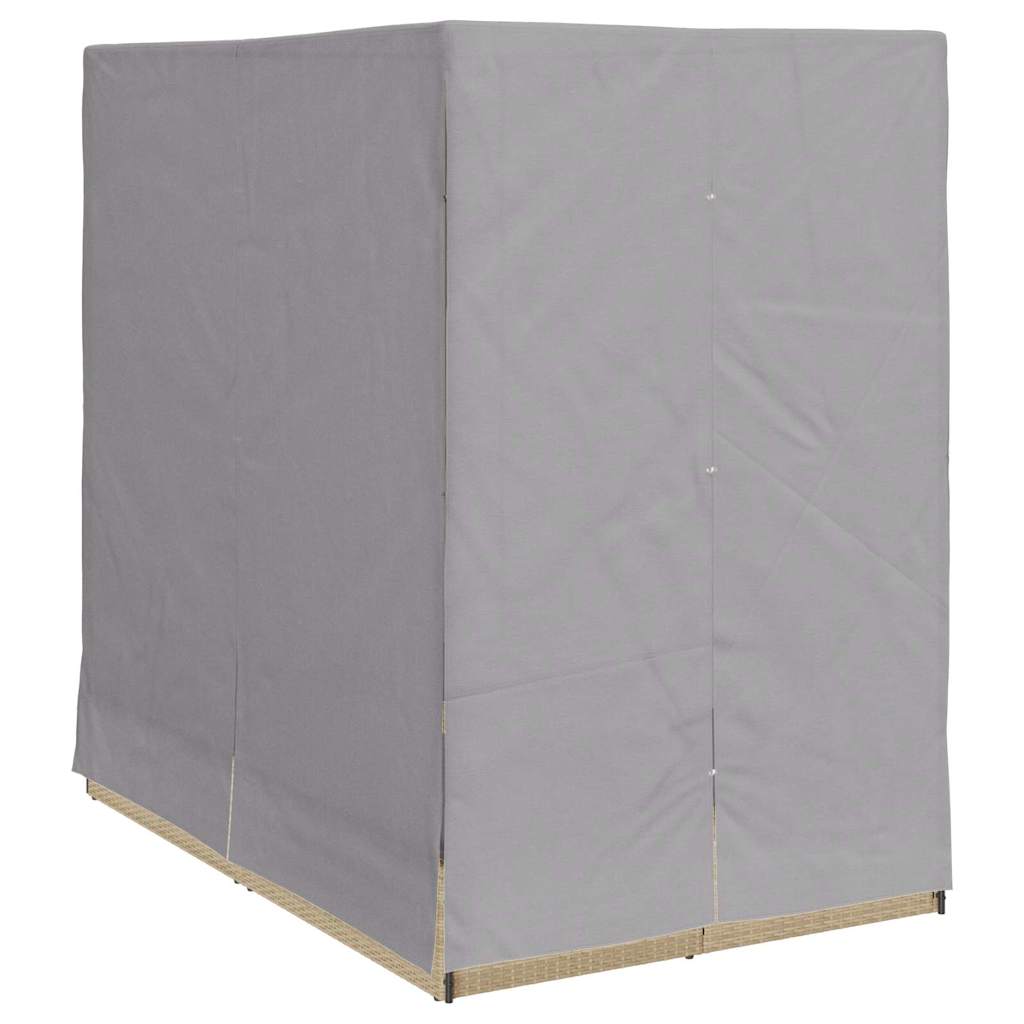 Διπλή ξαπλώστρα Γκρι 205 x 129 x 200 εκ συνθετικό ρατάν