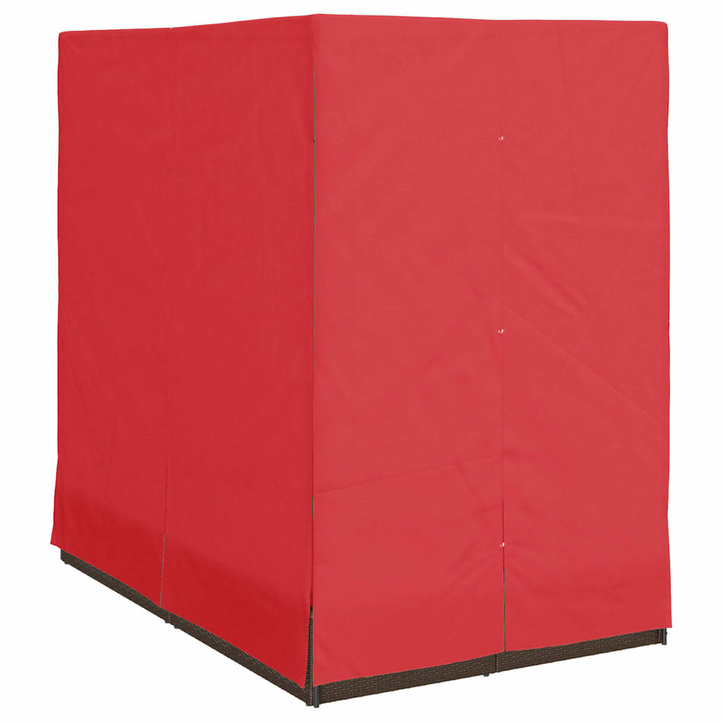 Διπλή ξαπλώστρα Κόκκινο 205 x 129 x 200 εκ συνθετικό ρατάν