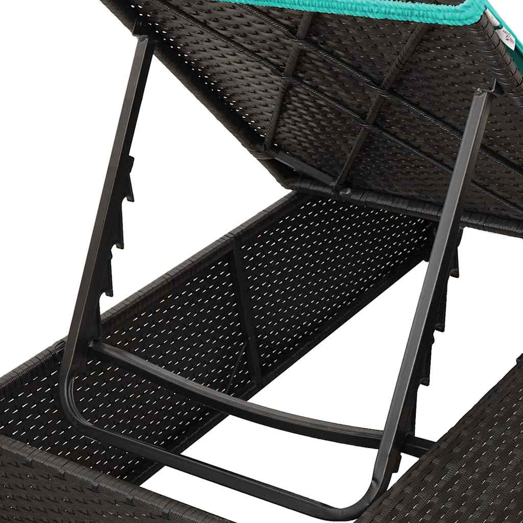 Διπλή ξαπλώστρα Τιρκουάζ 205 x 129 x 200 εκ συνθετικό ρατάν - Pakobazaar