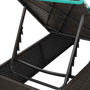 Διπλή ξαπλώστρα Τιρκουάζ 205 x 129 x 200 εκ συνθετικό ρατάν - Pakobazaar