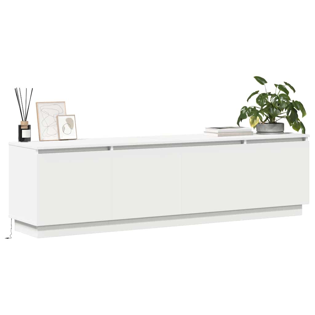 Ντουλάπι TV με led Λευκό 180 x 38 x 49 εκ Επεξεργασμένο ξύλο - Pakobazaar