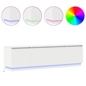 Ντουλάπι TV με led Λευκό 180 x 38 x 49 εκ Επεξεργασμένο ξύλο - Pakobazaar