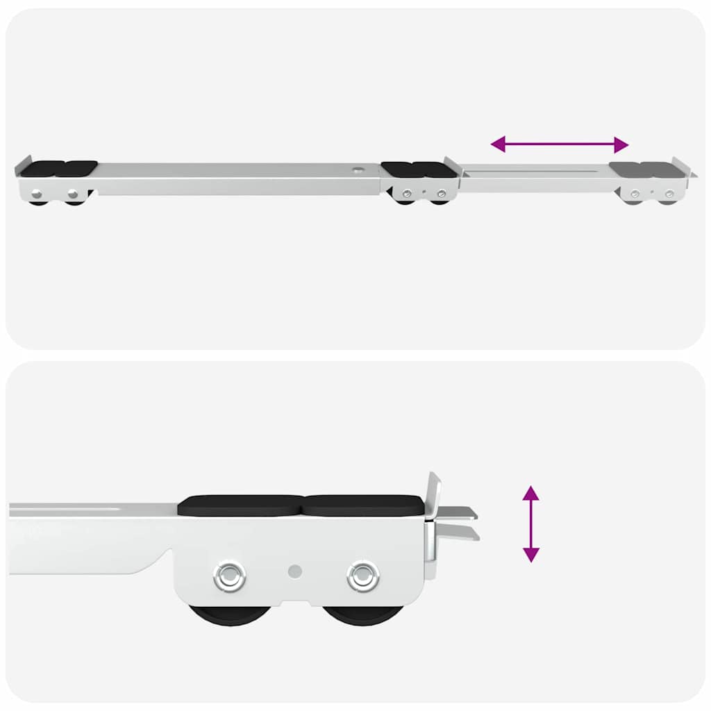 Βάση πλυντηρίου ρούχων 2 pcs Ασημί 72 x 5 x 4,5 εκ. - Pakobazaar