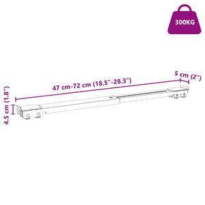 Βάση πλυντηρίου ρούχων 2 pcs Ασημί 72 x 5 x 4,5 εκ. - Pakobazaar