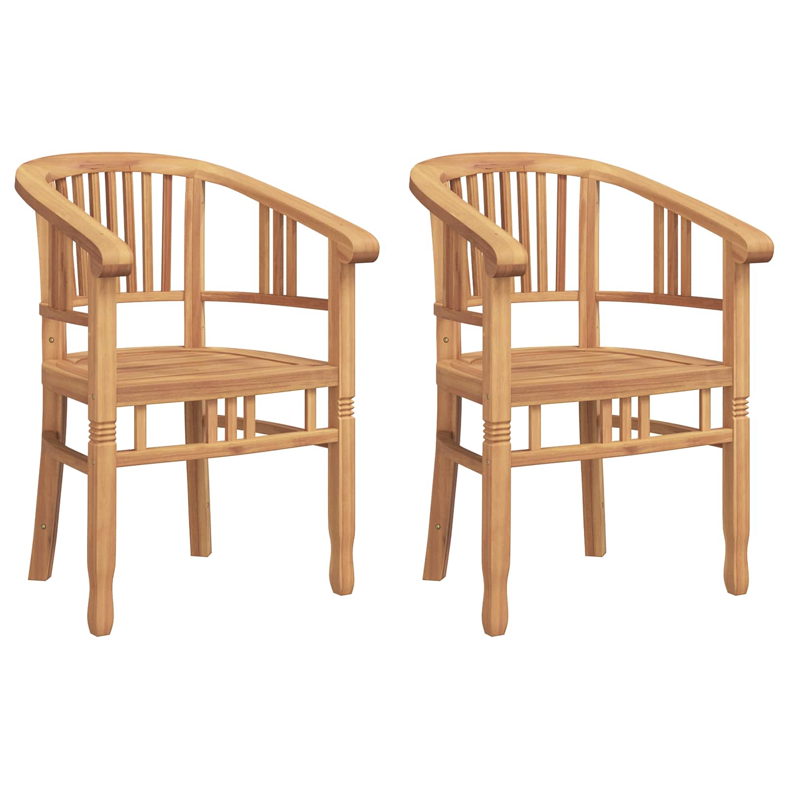 Καρέκλα 2 pcs Καφέ 63 x 58 x 89 εκ. Στερεό Ξύλο Τίκ - Pakobazaar