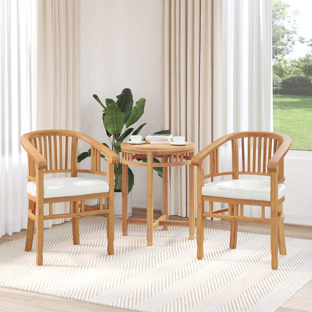 Καρέκλα με μαξιλάρι 2 pcs Καφέ 63 x 58 x 89 εκ. Στερεό Ξύλο Τίκ - Pakobazaar