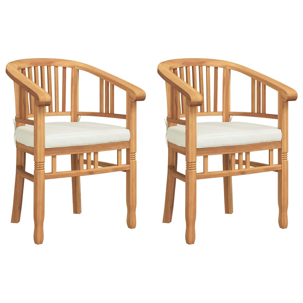Καρέκλα με μαξιλάρι 2 pcs Καφέ 63 x 58 x 89 εκ. Στερεό Ξύλο Τίκ - Pakobazaar