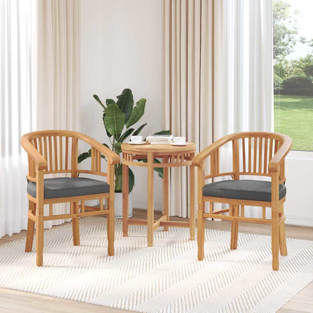 Καρέκλα με μαξιλάρι 2 pcs Καφέ 63 x 58 x 89 εκ. Στερεό Ξύλο Τίκ - Pakobazaar