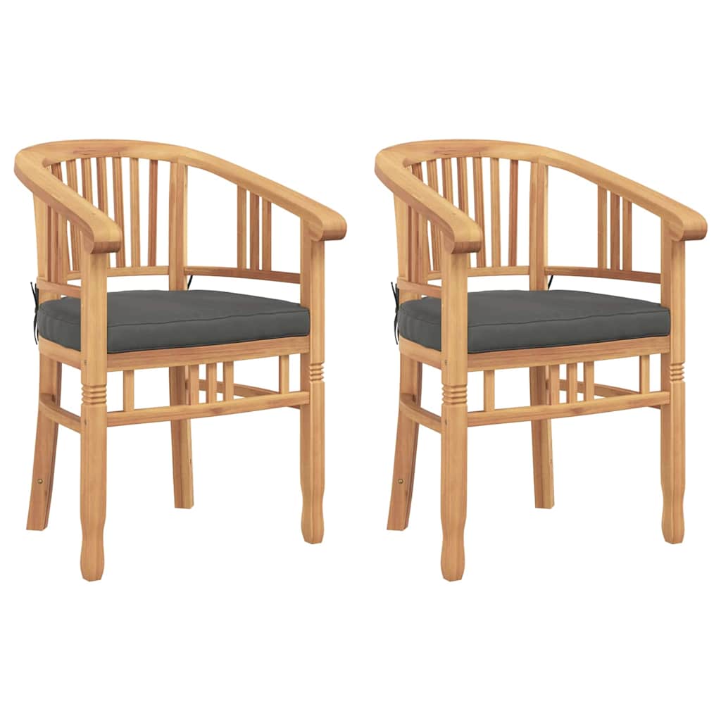 Καρέκλα με μαξιλάρι 2 pcs Καφέ 63 x 58 x 89 εκ. Στερεό Ξύλο Τίκ - Pakobazaar