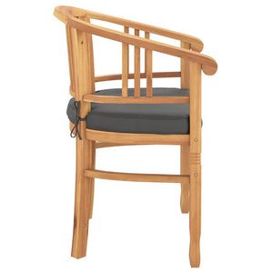 Καρέκλα με μαξιλάρι 2 pcs Καφέ 63 x 58 x 89 εκ. Στερεό Ξύλο Τίκ - Pakobazaar