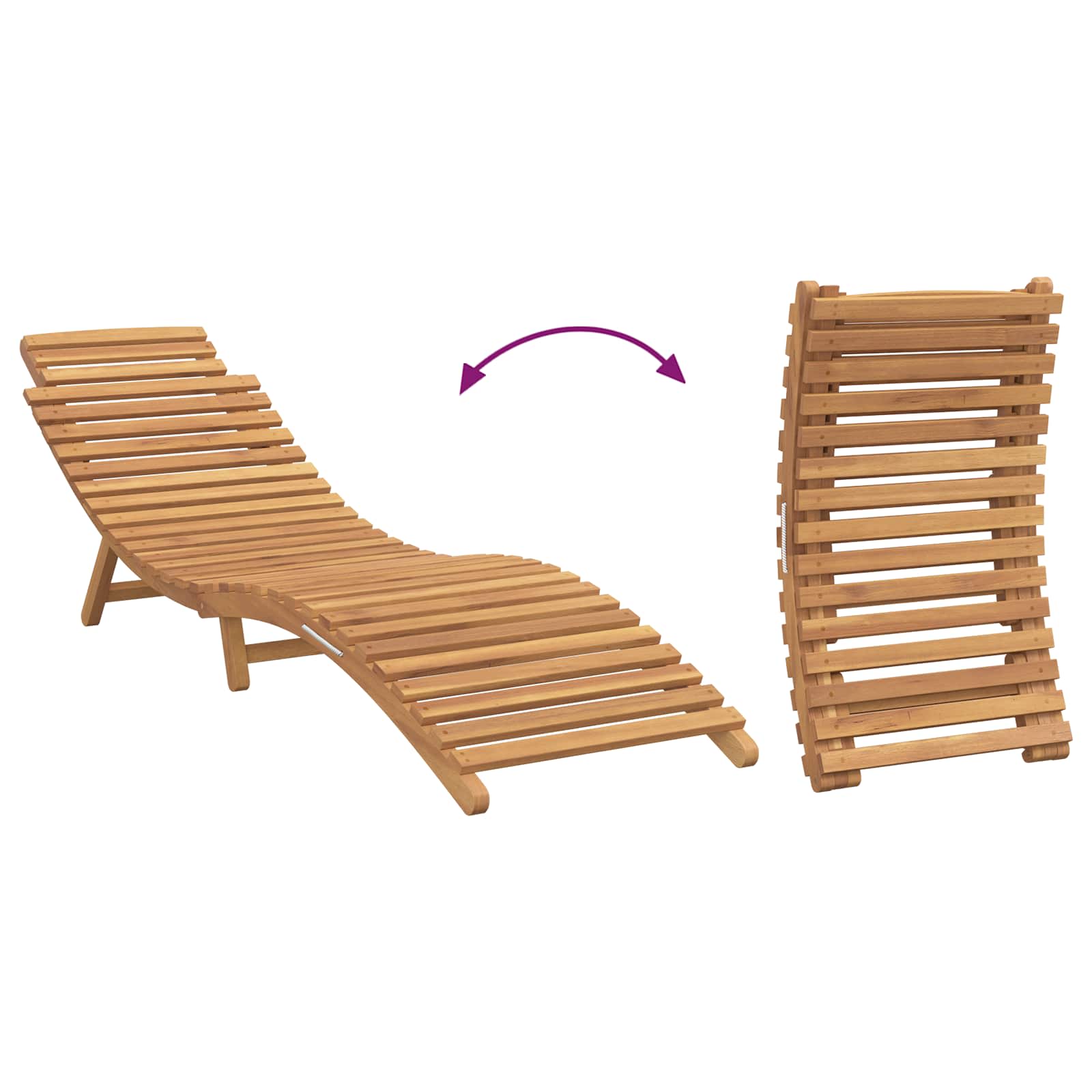 Ξαπλώστρα Καφέ 198 x 55 x 58,5 εκ Στερεό Ξύλο Τίκ - Pakobazaar