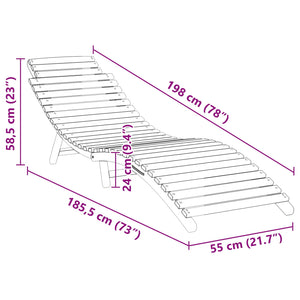 Ξαπλώστρα Καφέ 198 x 55 x 58,5 εκ Στερεό Ξύλο Τίκ - Pakobazaar