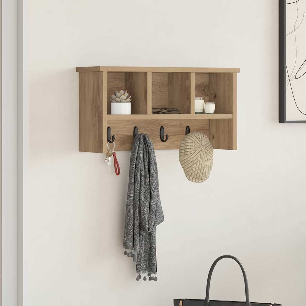 Τοίχου Κρεμάστρα με ράφι Επιτοίχιο artisan δρυς 50 x 16 x 26 εκ - Pakobazaar