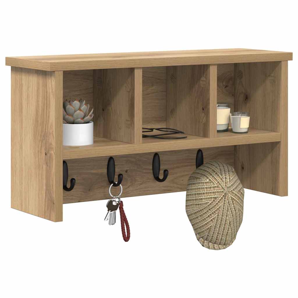 Τοίχου Κρεμάστρα με ράφι Επιτοίχιο artisan δρυς 50 x 16 x 26 εκ - Pakobazaar