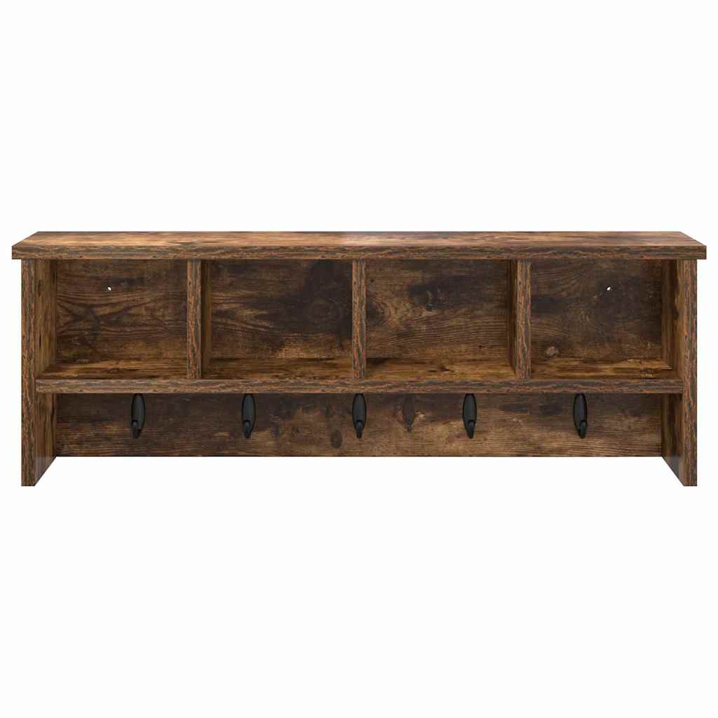 Τοίχου Κρεμάστρα με ράφι Καπνιστή δρυς 75 x 16 x 26 εκ - Pakobazaar