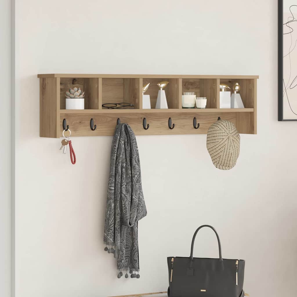 Τοίχου Κρεμάστρα με ράφι artisan δρυς 100 x 16 x 26 εκ - Pakobazaar