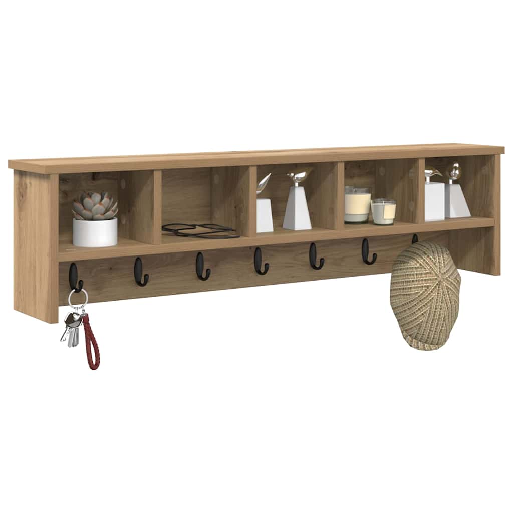 Τοίχου Κρεμάστρα με ράφι artisan δρυς 100 x 16 x 26 εκ - Pakobazaar