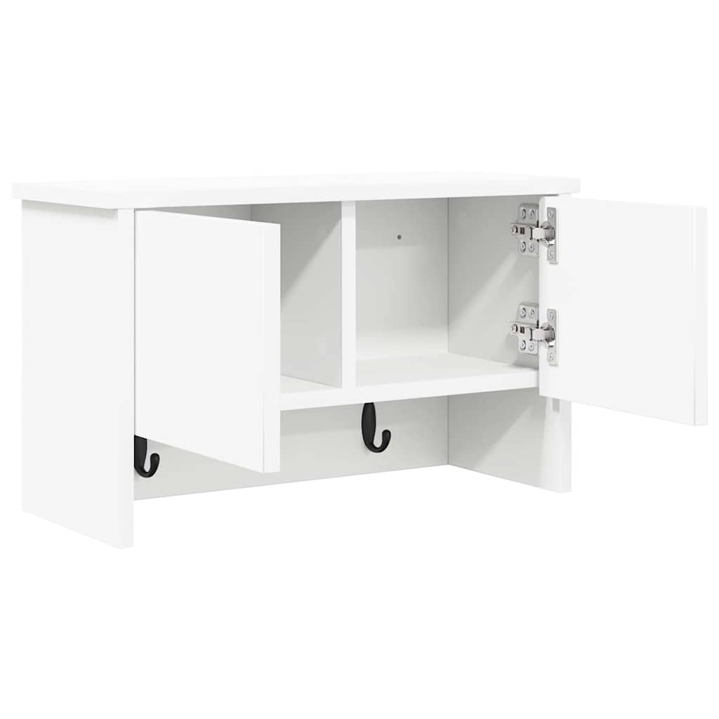 Τοίχου Κρεμάστρα Λευκό 50 x 20 x 30 εκ. Επεξεργασμένο ξύλο - Pakobazaar