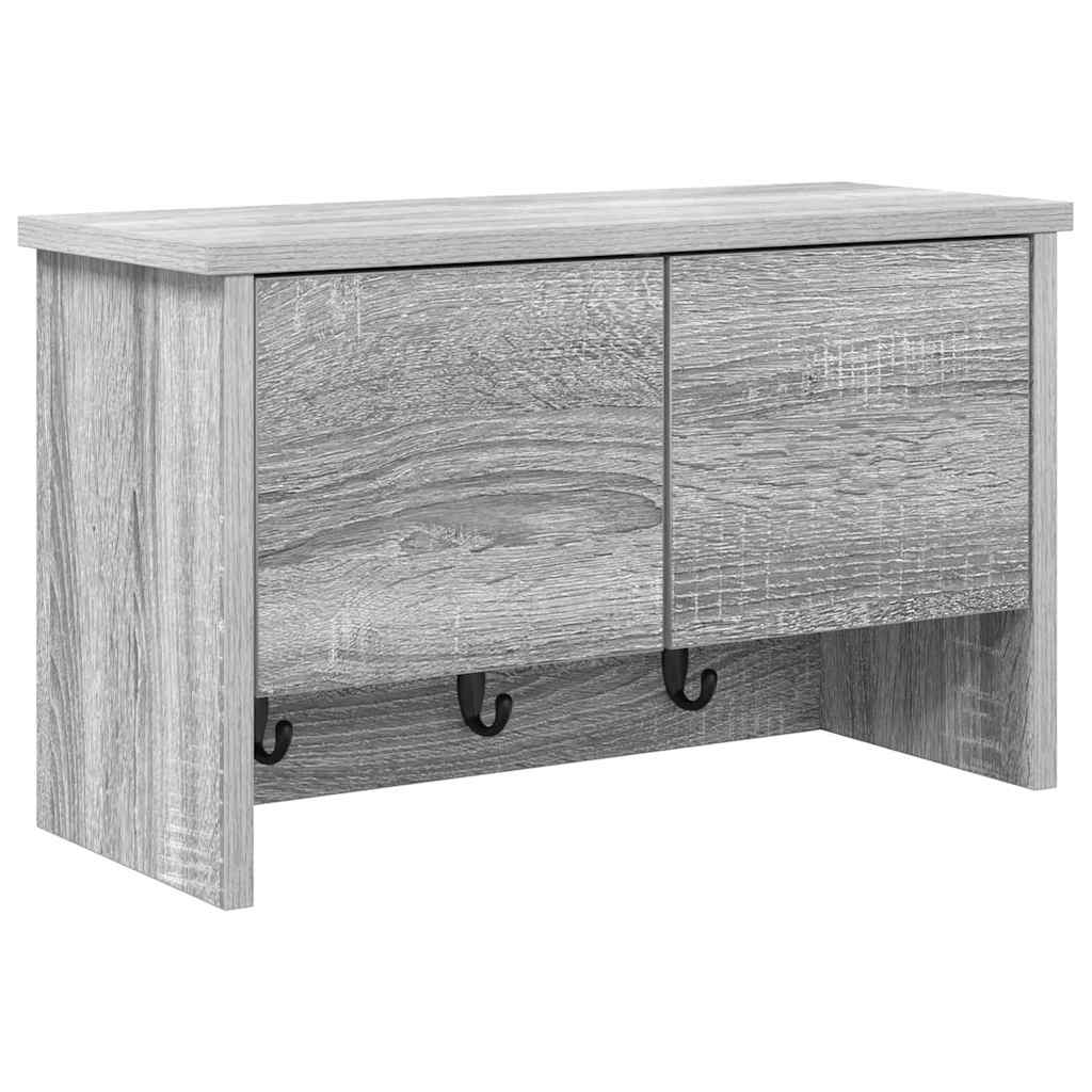 Τοίχου Κρεμάστρα με ράφι Γκρίζο Σονομα 50 x 20 x 30 εκ.