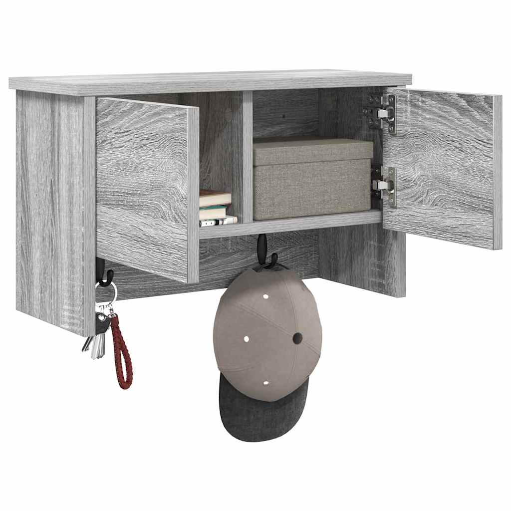 Τοίχου Κρεμάστρα με ράφι Γκρίζο Σονομα 50 x 20 x 30 εκ.