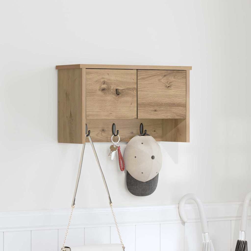 Τοίχου Κρεμάστρα με ράφι Επιτοίχιο Artisan Oak 50 x 20 x 30 εκ. - Pakobazaar