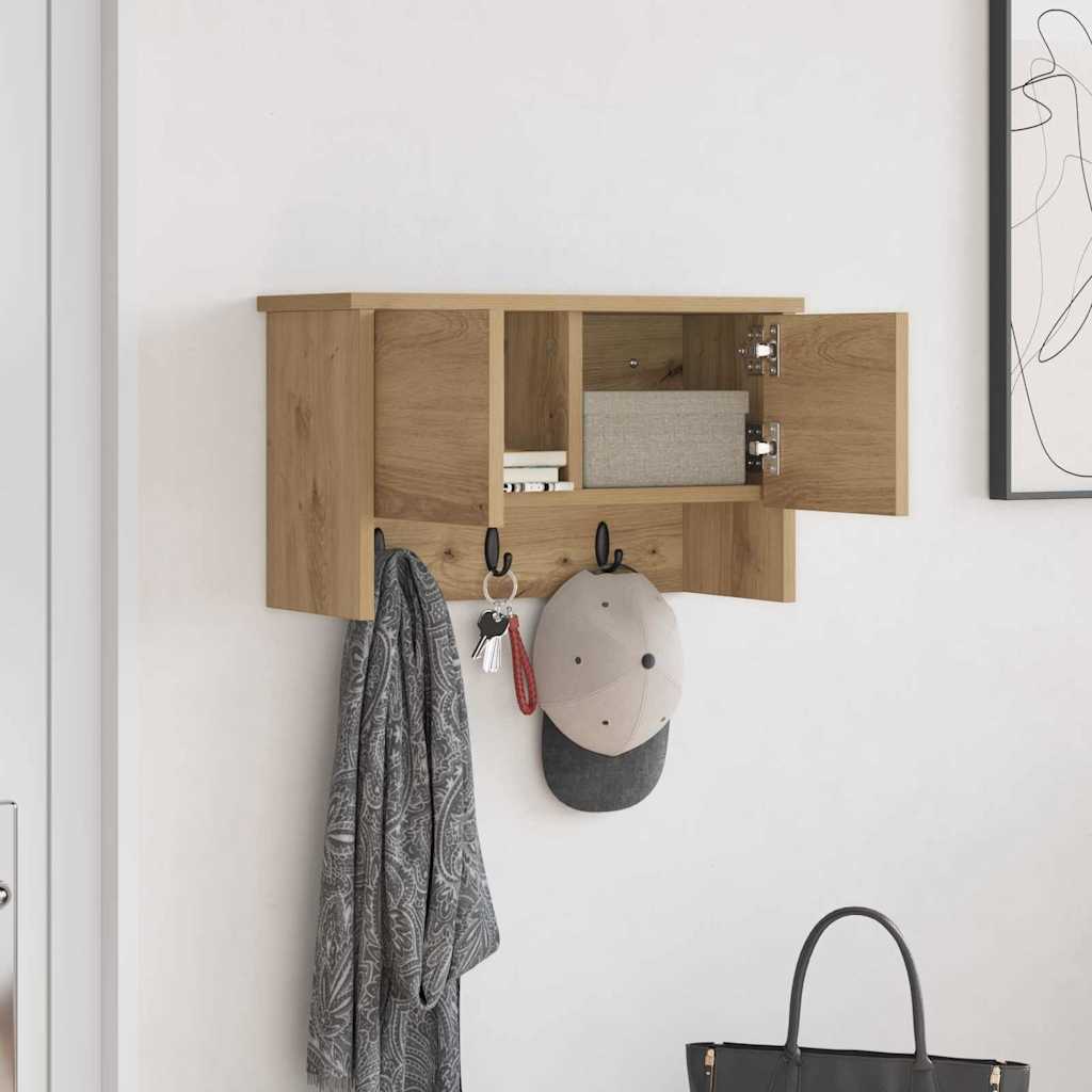 Τοίχου Κρεμάστρα με ράφι Επιτοίχιο Artisan Oak 50 x 20 x 30 εκ. - Pakobazaar