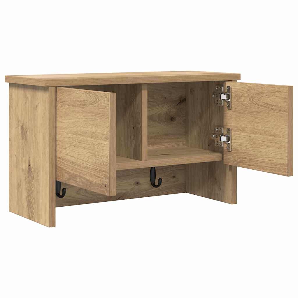 Τοίχου Κρεμάστρα με ράφι Επιτοίχιο Artisan Oak 50 x 20 x 30 εκ. - Pakobazaar