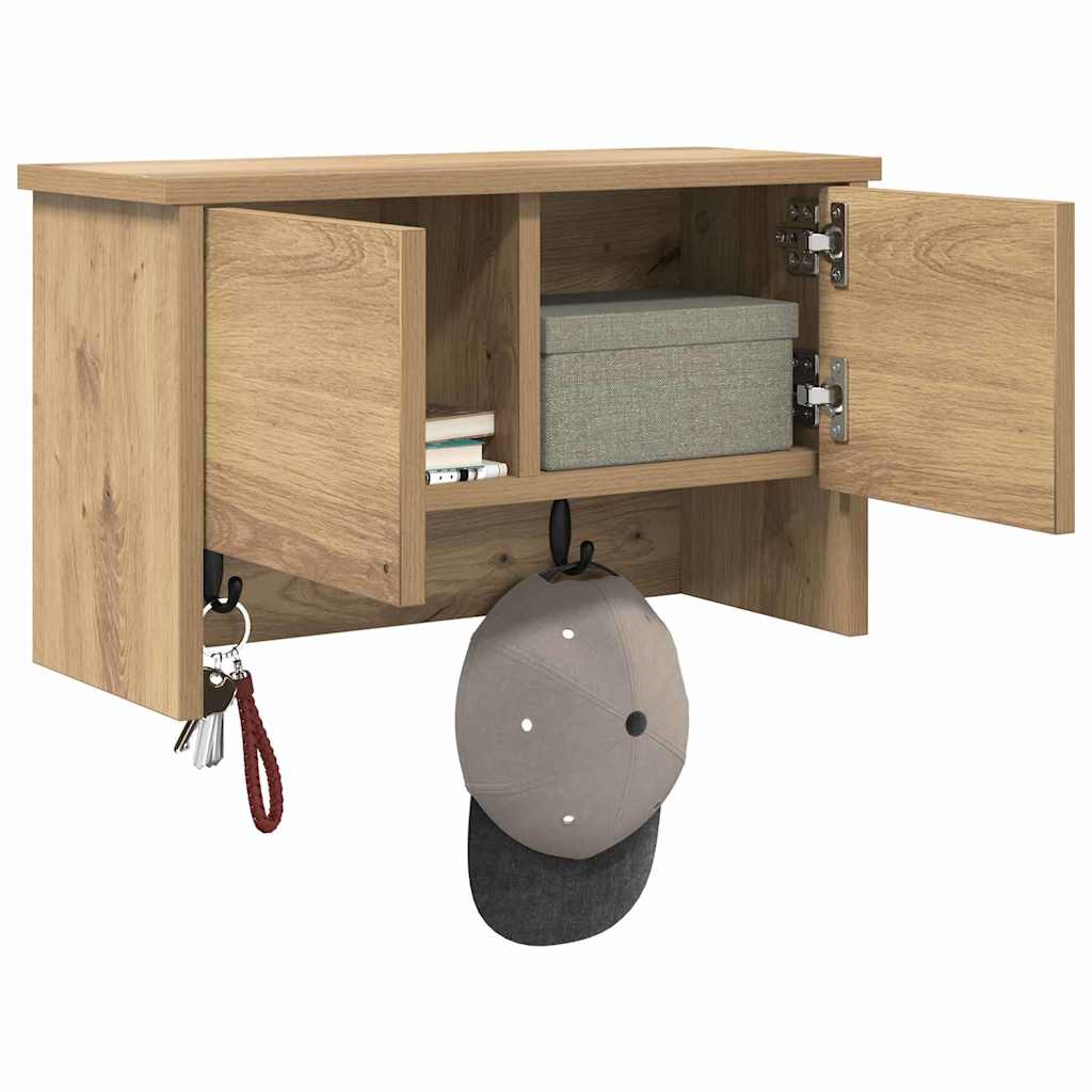 Τοίχου Κρεμάστρα με ράφι Επιτοίχιο Artisan Oak 50 x 20 x 30 εκ. - Pakobazaar
