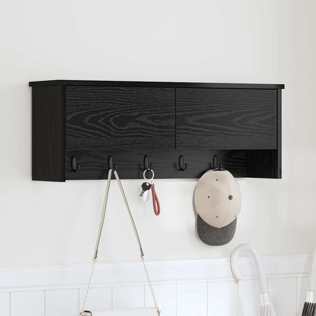 Τοίχου Κρεμάστρα Μαύρη Οξυά 80 x 20 x 30 cm Επεξεργασμένο ξύλο - Pakobazaar