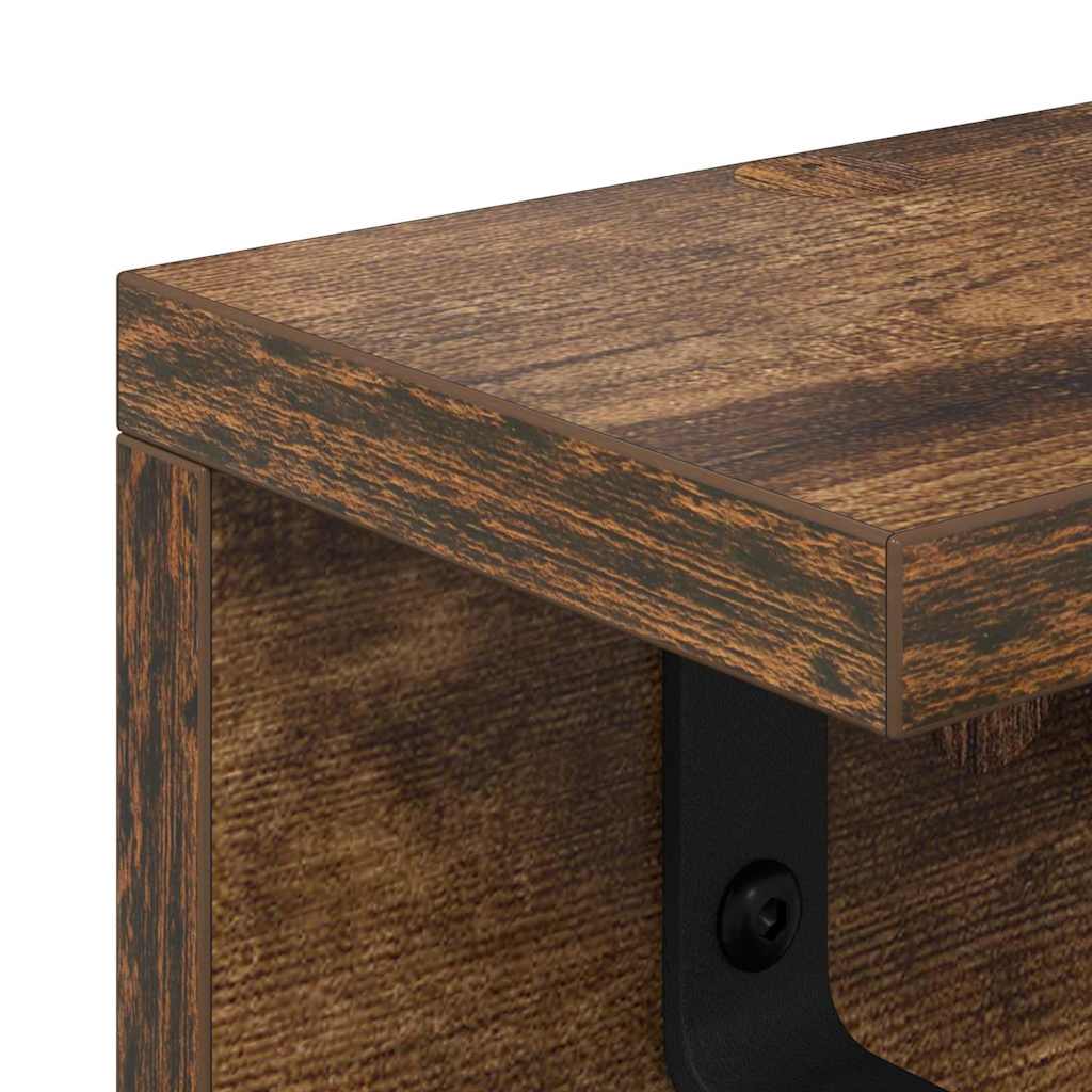 Τοίχου Κρεμάστρα Επιτοίχιο Καπνιστό Δρύς 80 x 10,5 x 10,5 εκ