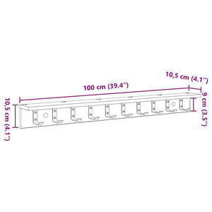 Τοίχου Κρεμάστρα Επιτοίχιο Μαύρη Οξυά 100 x 10,5 x 10,5 εκ - Pakobazaar