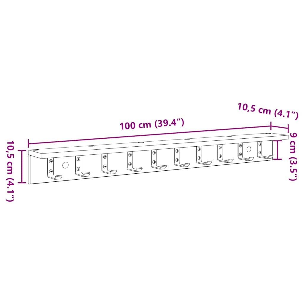Τοίχου Κρεμάστρα Επιτοίχιο Δρύς Sonoma 100 x 10,5 x 10,5 εκ