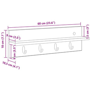 Τοίχου Κρεμάστρα Επιτοίχιο Δρύς Sonoma 60 x 10,5 x 18 εκ - Pakobazaar