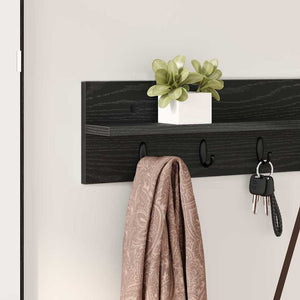 Τοίχου Κρεμάστρα Επιτοίχιο Μαύρη Οξυά 100 x 10,5 x 18 εκ - Pakobazaar