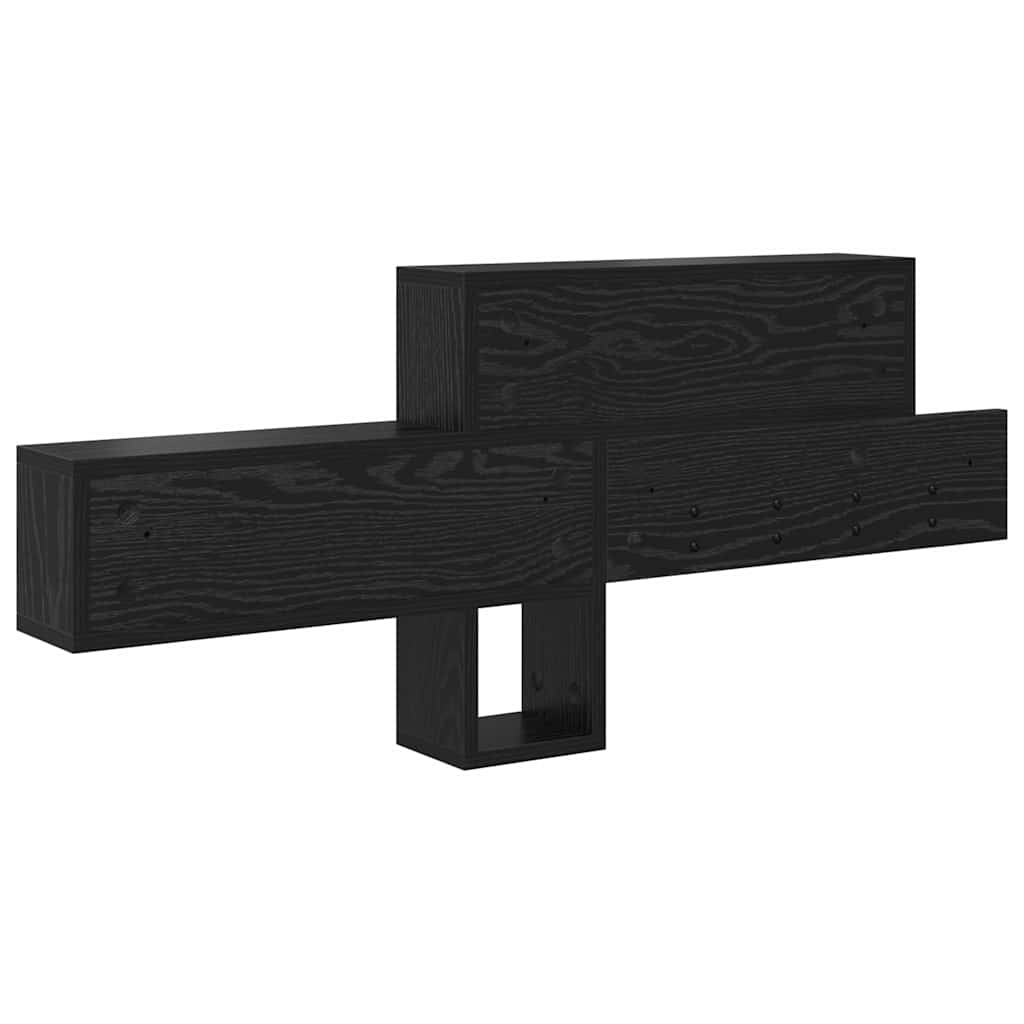 Τοίχου Κρεμάστρα με ράφι Μαύρη Οξυά 100 x 12 x 43,5 εκ - Pakobazaar
