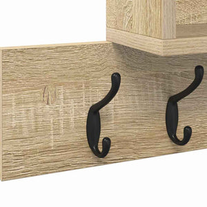 Τοίχου Κρεμάστρα με ράφι Δρύς Sonoma 100 x 12 x 43,5 εκ - Pakobazaar