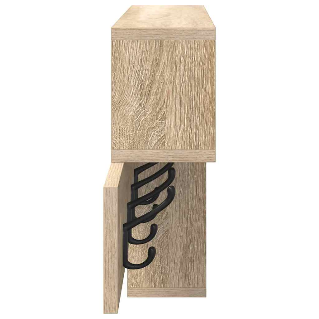 Τοίχου Κρεμάστρα με ράφι Δρύς Sonoma 100 x 12 x 43,5 εκ - Pakobazaar