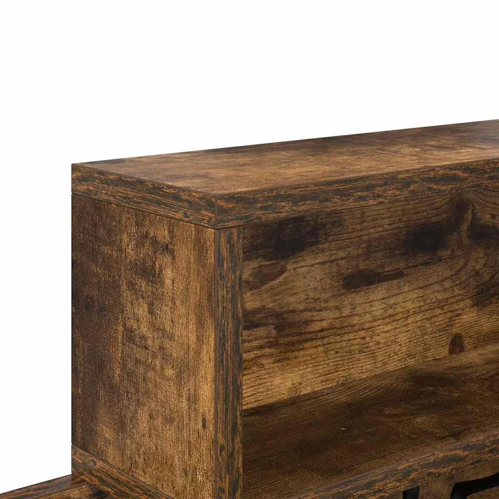 Τοίχου Κρεμάστρα με ράφι Καπνιστό Δρύς 100 x 12 x 43,5 εκ - Pakobazaar