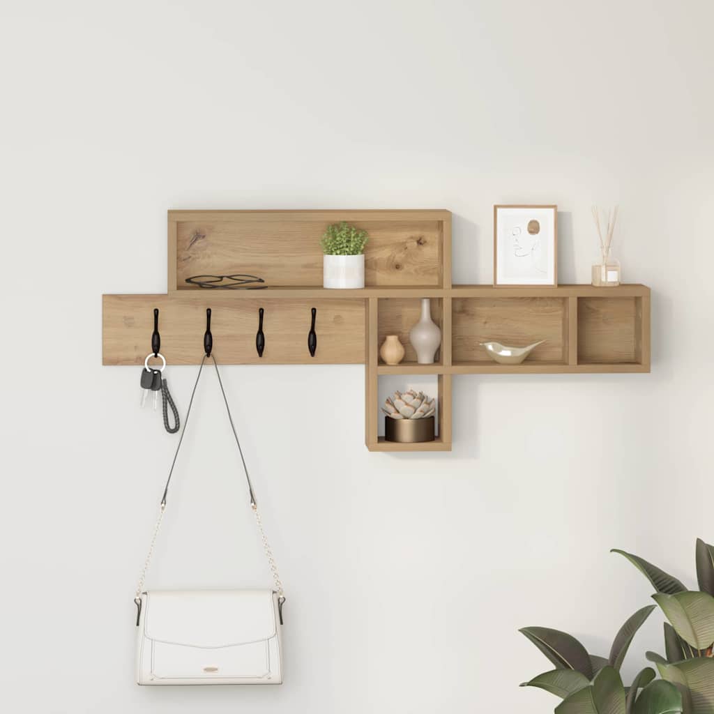 Τοίχου Κρεμάστρα με ράφι Artisan Oak 100 x 12 x 43,5 εκ - Pakobazaar